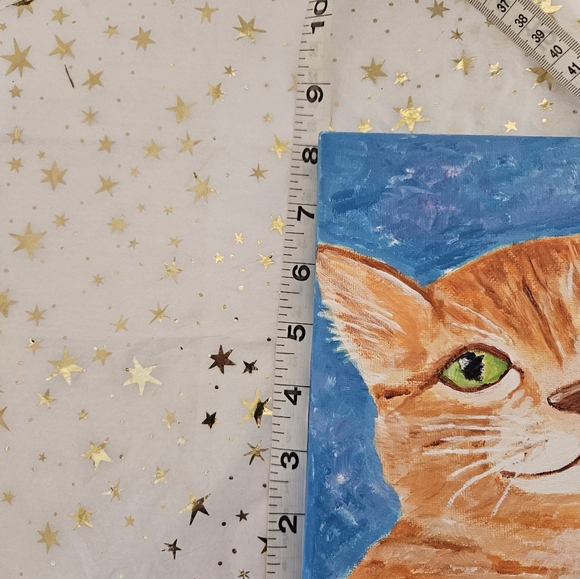 Original Art Acrylic On Canvas Cute Kitty Painting - Picture 5 of 8